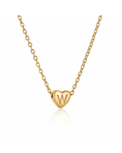 Minimalism Plating Letter Heart Shape Titanium Steel Necklace Colorza