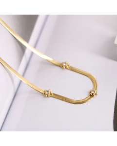 Simple Style Daisy Titanium Steel Plating Necklace Colorza