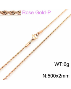 Plain Solid Color Mutil-Size Twist Chain Titanium Steel Plating Necklace Colorza-50cm-2mm