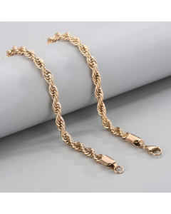 Plain Solid Color Mutil-Size Twist Chain Titanium Steel Plating Necklace Colorza