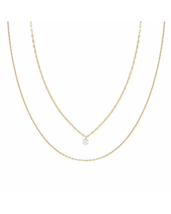 Classic Solid Color Inlay Artificial Gemstones Layered Titanium Steel  Necklaces Colorza