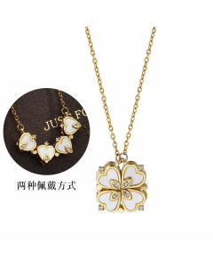 Novelty Heart Shape Titanium Steel Patchwork Rhinestones Necklace Colorza