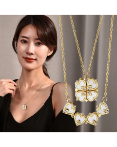 Novelty Heart Shape Titanium Steel Patchwork Rhinestones Necklace Colorza