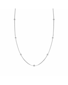 Plain Solid Color Beads Chain Titanium Steel Necklace Colorza