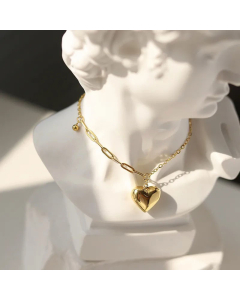 Fashion Heart Shape Titanium Steel Pendant Necklace Colorza 