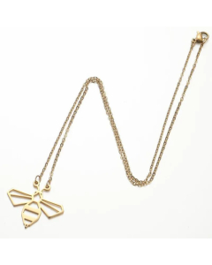 Cute Hollow Out Bee Pendent Titanium Steel Plating Necklace