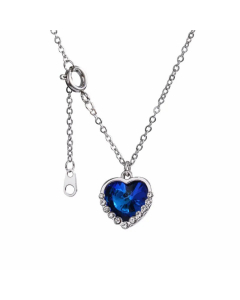 Minimalism Heart Shape Titanium Steel Plating Rhinestones Pendant Necklace Colorza