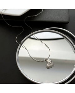 Simple Style Heart Shape Pendent Titanium Steel Plating Necklace