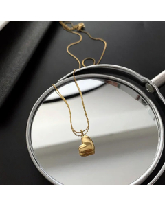 Simple Style Heart Shape Pendent Titanium Steel Plating Necklace