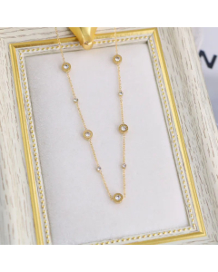 Simple Style Round Roman Numerals Titanium Steel Chain Necklace
