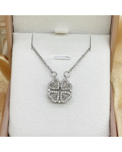 Elegant Heart Shape Titanium Steel Rhinestones Pendant Necklace Colorza