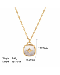 Fashion Gold Plated Shell Star Stainless Steel Titanium Steel Pendant Necklace