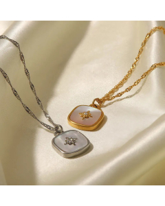Fashion Gold Plated Shell Star Stainless Steel Titanium Steel Pendant Necklace