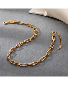 Plain Streetwear Solid Color Stainless Steel Necklace Colorza