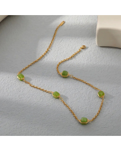 Vacation Natural Stone Stainless Steel Necklace Colorza 