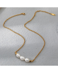 Minimalism Solid Color Stainless Steel Pearl Necklace Colorza 
