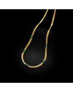 Fashion Color Block Zircon Titanium Steel Necklace