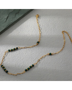 Minimalism Natural Stone Stainless Steel Plating Necklace Colorza