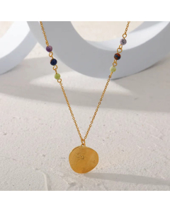 Fashion Irregular Round Stainless Steel Pendant Necklace Colorza 