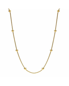Plain Solid Color Beads Chain Stainless Steel Plating Necklace Colorza