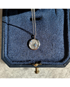 INS Style Plating Inlay Artificial Gemstones Round Titanium Steel Pendant Necklace Colorza