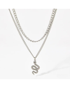 Casual Snake Pendent Stainless Steel Plating Layered Necklace