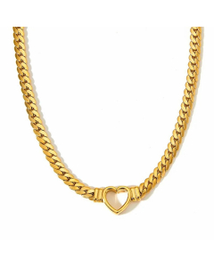 Retro Heart Shape Pendent Stainless Steel Plating Necklace 
