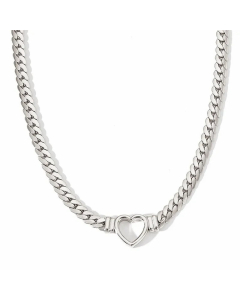 Retro Heart Shape Pendent Stainless Steel Plating Necklace 