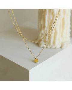 Minimalism Geometric Pendent Stainless Steel Layered Necklaces Colorza