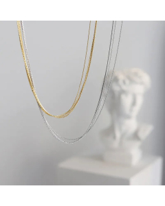 Daily Solid Color Mutil-Layered Titanium Steel Necklaces Colorza 