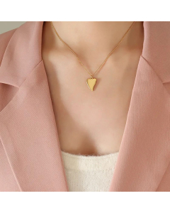 Minimalism Heart Shape Titanium Steel Plating Pendant Necklace Colorza 