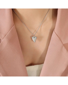 Minimalism Heart Shape Titanium Steel Plating Pendant Necklace Colorza 