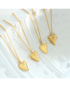 Minimalism Heart Shape Titanium Steel Plating Pendant Necklace Colorza 