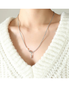 Daily Beads Chain Titanium Steel Gold Plated Pearl Pendant Necklace Colorza