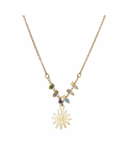 Vacation Sun Star Stainless Steel Inlay Beads Necklace Wholesale