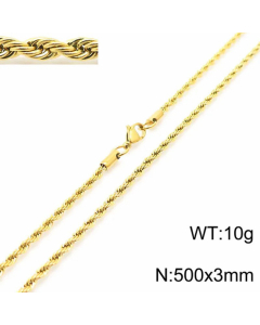 Plain Solid Color Twist Chain Titanium Steel Plating Necklace Colorza-50cm-3mm