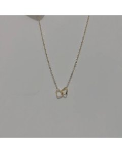 Minimalian Butterfly Heart Titanium Steel Pearl Plating Hollow Out Necklace Colorza