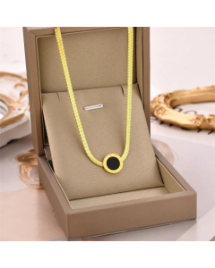 Minimalism Round Roman Numerals Titanium Steel Plating Necklace