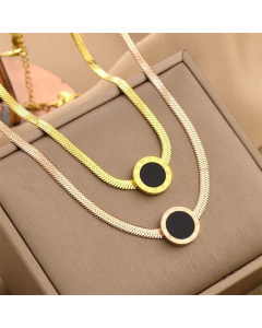 Minimalism Round Roman Numerals Titanium Steel Plating Necklace