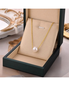 Minimalism Plating Artificial Pearls Pendent Titanium Steel Necklace