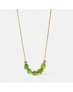 Minimalism Beads Chain Stainless Steel Beaded Necklace Colorza