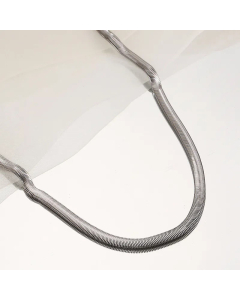 Plain Solid Color Flat Snake Chain Stainless Steel Handmade Necklace Colorza