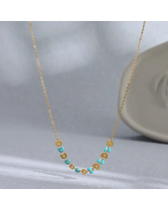 Fashion Heart Shape Plating Stainless Steel Necklace Colorza 