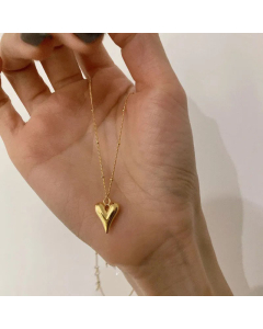 Lady Heart Shape Plating Pendant Titanium Steel Necklace Colorza