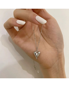 Lady Heart Shape Plating Pendant Titanium Steel Necklace Colorza