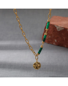 Fashion Round Pendant Stainless Steel Necklace Colorza 