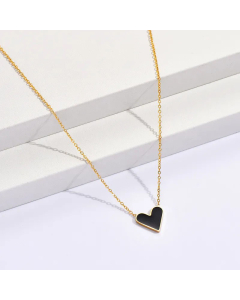 Fashion Enamel Heart Shape Pendent Stainless Steel Necklace Colorza