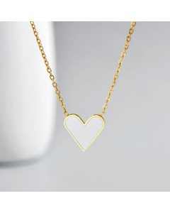 Fashion Enamel Heart Shape Pendent Stainless Steel Necklace Colorza
