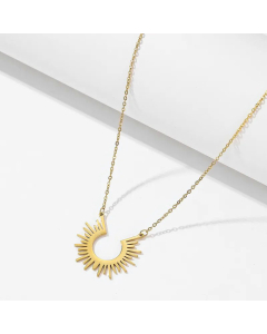 Daily Style Sun Pendent Stainless Steel Irregular Necklace Colorza