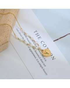 Refined Gold Plated Heart Shape Pendant Titanium Steel Necklace Colorza